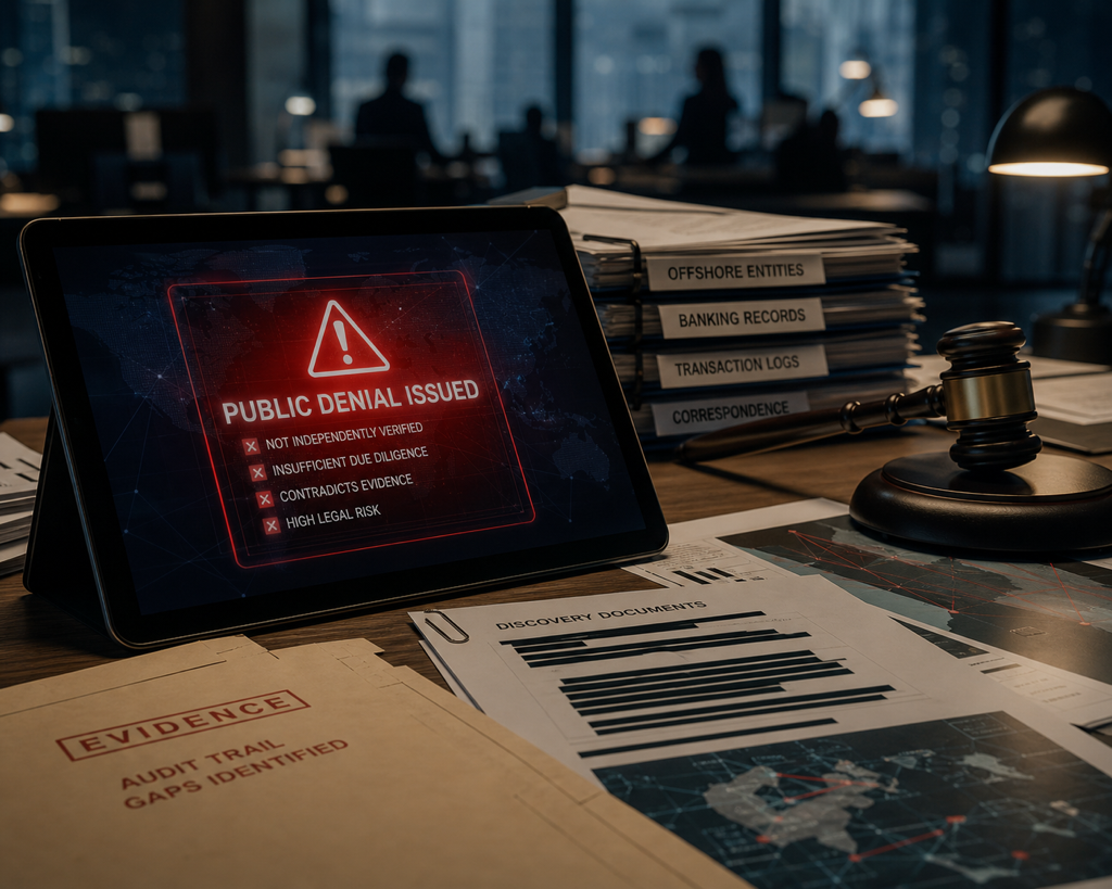 How Unverified Public Denials Become Legal Liability article image about news and corporate dispute intelligence